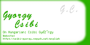 gyorgy csibi business card